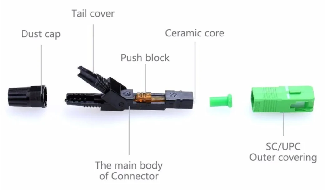 Fast Connector LC Upc 45mm FTTH Optical Fiber Quick Connector