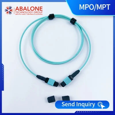 Abalone OEM&ODM 12 Core Om3 Om4 MPO/Mpt Cabo de remendo de fibra óptica de alta qualidade, melhor preço